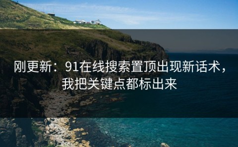 刚更新：91在线搜索置顶出现新话术，我把关键点都标出来