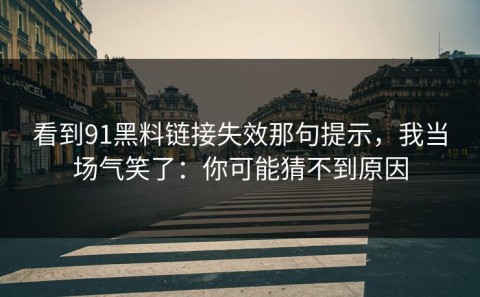 看到91黑料链接失效那句提示，我当场气笑了：你可能猜不到原因
