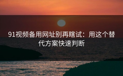 91视频备用网址别再瞎试：用这个替代方案快速判断