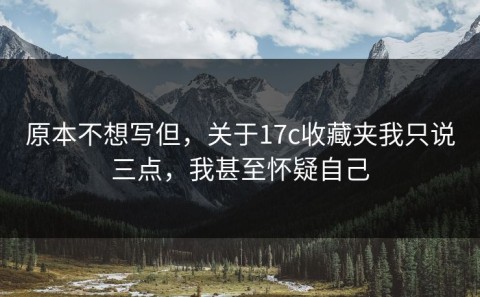 原本不想写但，关于17c收藏夹我只说三点，我甚至怀疑自己