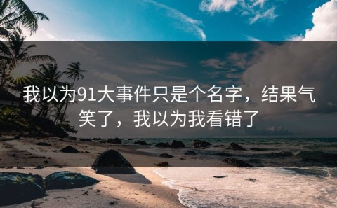 我以为91大事件只是个名字，结果气笑了，我以为我看错了
